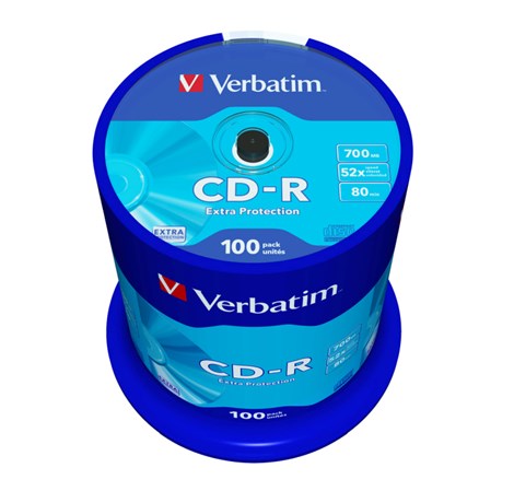 CD-R Verbatim 700MB 52× DataLife/Extra Protection 100 pack spindle