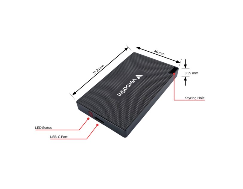Verbatim Metal Mini 1TB SSD vanjski disk USB-C 3.2 Gen2, 2000/1750 MB/s