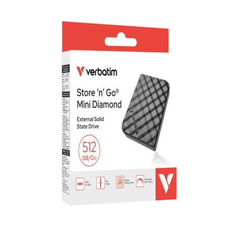 Verbatim Store'n'Go Mini Diamond 512GB SSD vanjski disk USB-C, R/W: 1000/1000 MB/s