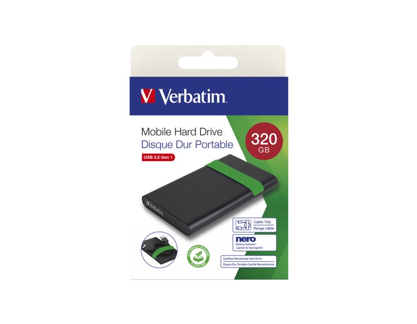 Verbatim 2.5" SmartDisk 320GB vanjski HDD, USB3.2 Gen1, crni