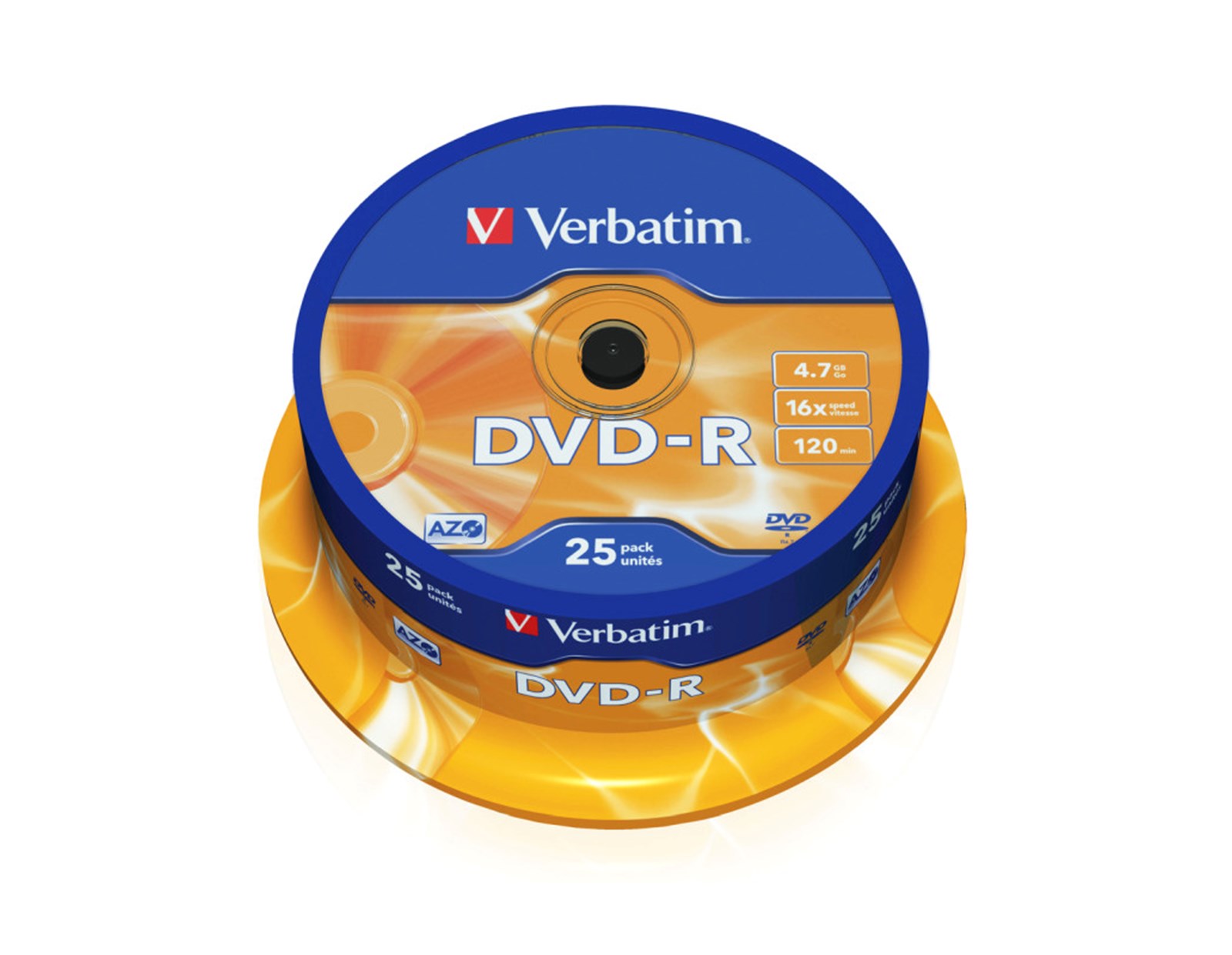 DVD-R Verbatim 4.7GB 16× Matt Silver 25 pack spindle