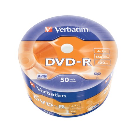 DVD-R Verbatim 4.7GB 16× Matt Silver 50 pack wrap