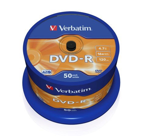 DVD-R Verbatim 4.7GB 16× Matt Silver 50 pack spindle