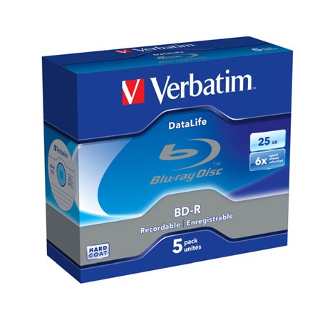 Blu-Ray Verbatim BD-R SL 6× 25GB Hard Coat Scratch Guard Plus 5 pack JC