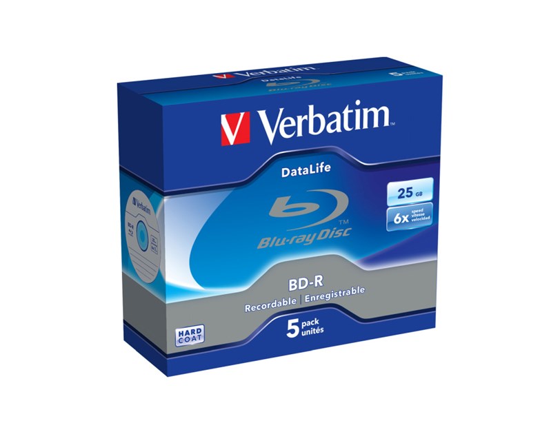 Blu-Ray Verbatim BD-R SL 6× 25GB Hard Coat Scratch Guard Plus 5 pack JC