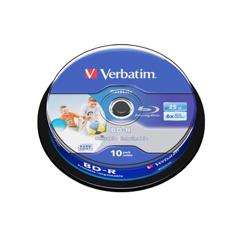 Blu-Ray Verbatim BD-R SL 6× 25GB Wide Inkjet Printable/No ID 10 pack spindle