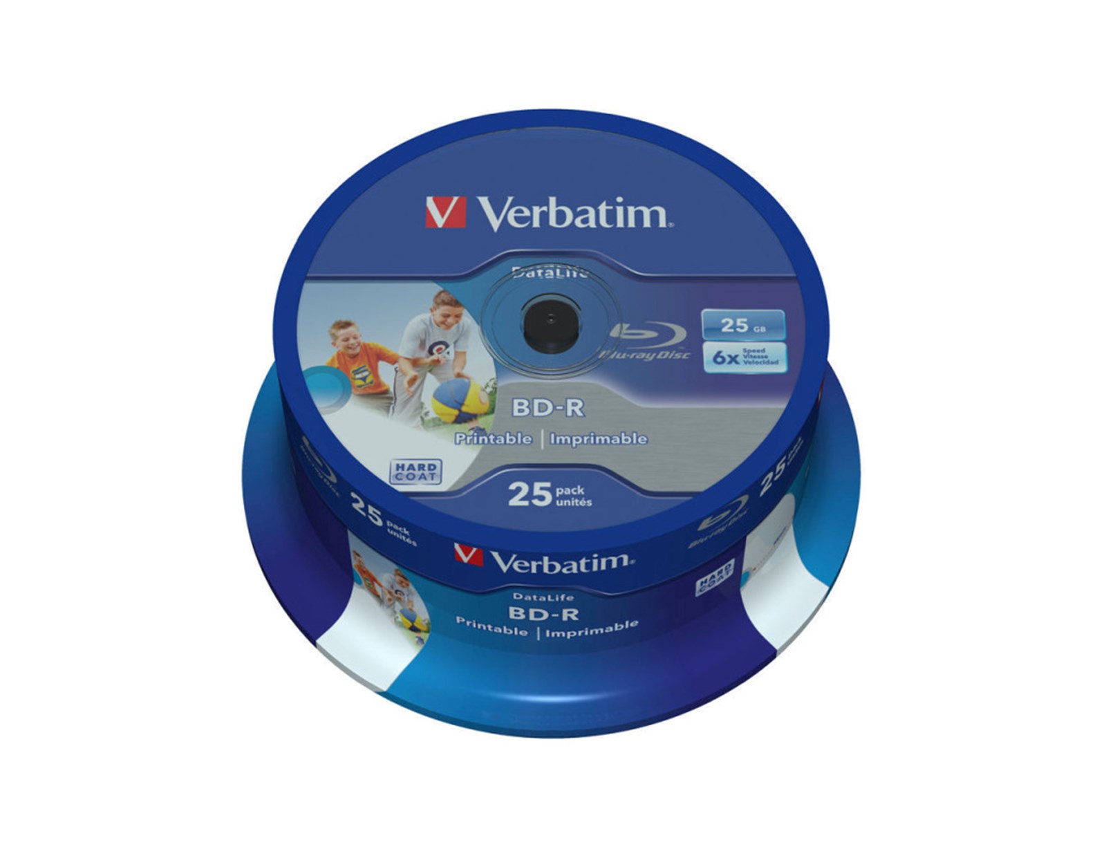 Blu-Ray Verbatim BD-R SL 6× 25GB Wide Inkjet Printable/No ID 25 pack spindle