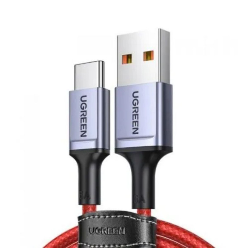 UGREEN USB-C (M) na USB 2.0 A (M) 6A, supercharge, crveni, pleteni kabel MFi, 1....