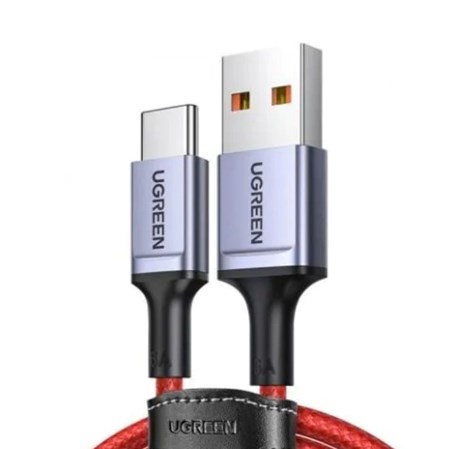 UGREEN USB-C (M) na USB 2.0 A (M) 6A, supercharge, crveni, pleteni kabel MFi, 1m