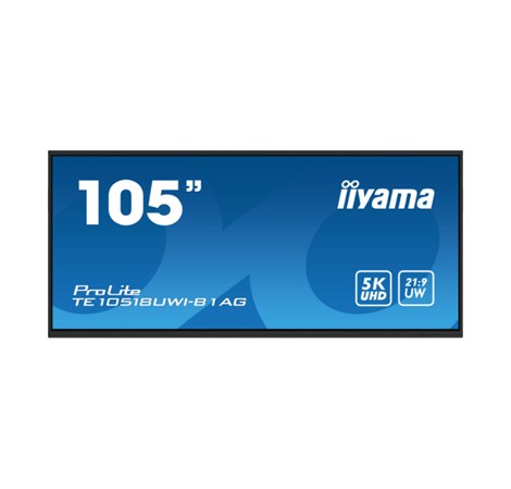 IIYAMA 105" TE10518UWI-B1AG UW5K 5120x2160, iiWare11 , Android 13, 40-Points PureTouch IR+ with zero bonding, VA panel, Multi-Screen Display supported, Metal Housing, Fan-less, Speakers 2x 16W + 