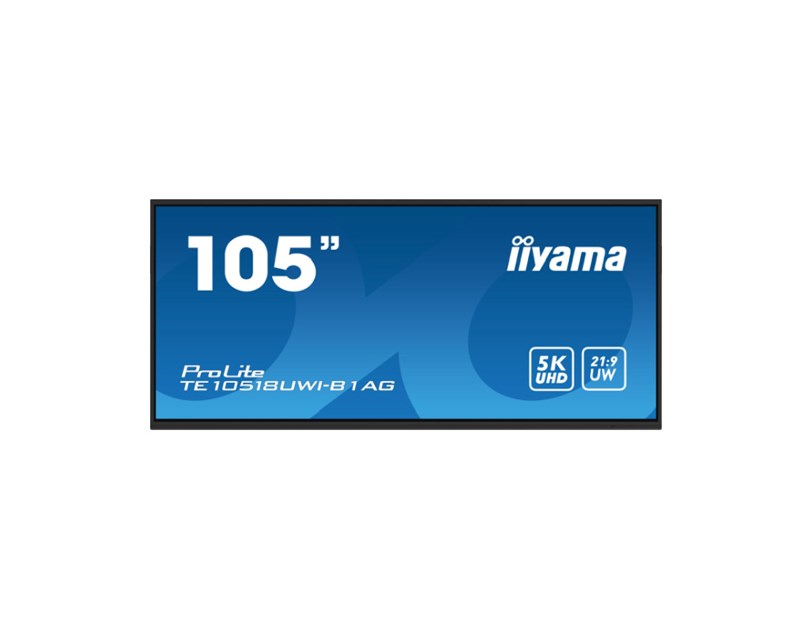 IIYAMA 105" TE10518UWI-B1AG UW5K 5120x2160, iiWare11 , Android 13, 40-Points PureTouch IR+ with zero bonding, VA panel, Multi-Screen Display supported, Metal Housing, Fan-less, Speakers 2x 16W + 
