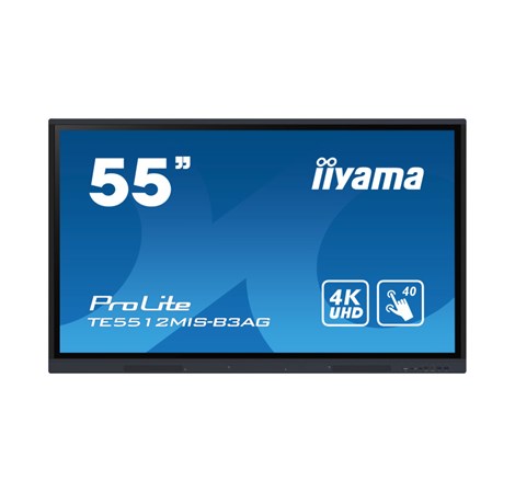 IIYAMA 55" TE5512MIS-B3AG Touchscreen 4K UHD (3840x2160) IPS, 16:9, 8ms, 400 cd/m2, 4000:1, 3xHDMI, 5xUSB-A, 1xUSB-C, zvučnici, crni 