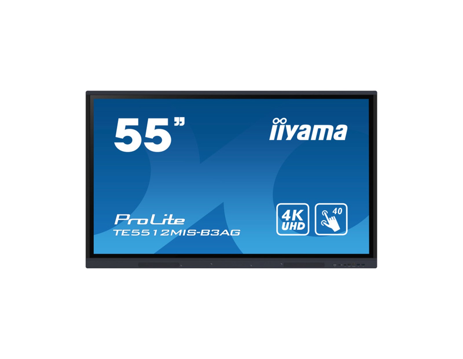 IIYAMA 55" TE5512MIS-B3AG Touchscreen 4K UHD (3840x2160) IPS, 16:9, 8ms, 400 cd/m2, 4000:1, 3xHDMI, 5xUSB-A, 1xUSB-C, zvučnici, crni