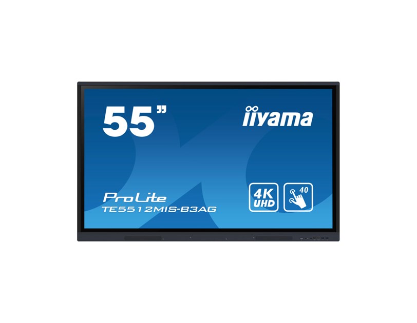 IIYAMA 55" TE5512MIS-B3AG Touchscreen 4K UHD (3840x2160) IPS, 16:9, 8ms, 400 cd/m2, 4000:1, 3xHDMI, 5xUSB-A, 1xUSB-C, zvučnici, crni 