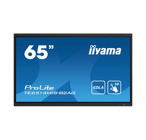 IIYAMA 65" TE6514MIS-B2AG Touchscreen 4K UHD (3840x2160) VA, 16:9, 6.5ms, 450 cd/m2, 5000:1, HDMI/DP, 6xUSB-A, 2xUSB-C, zvučnici, crni 