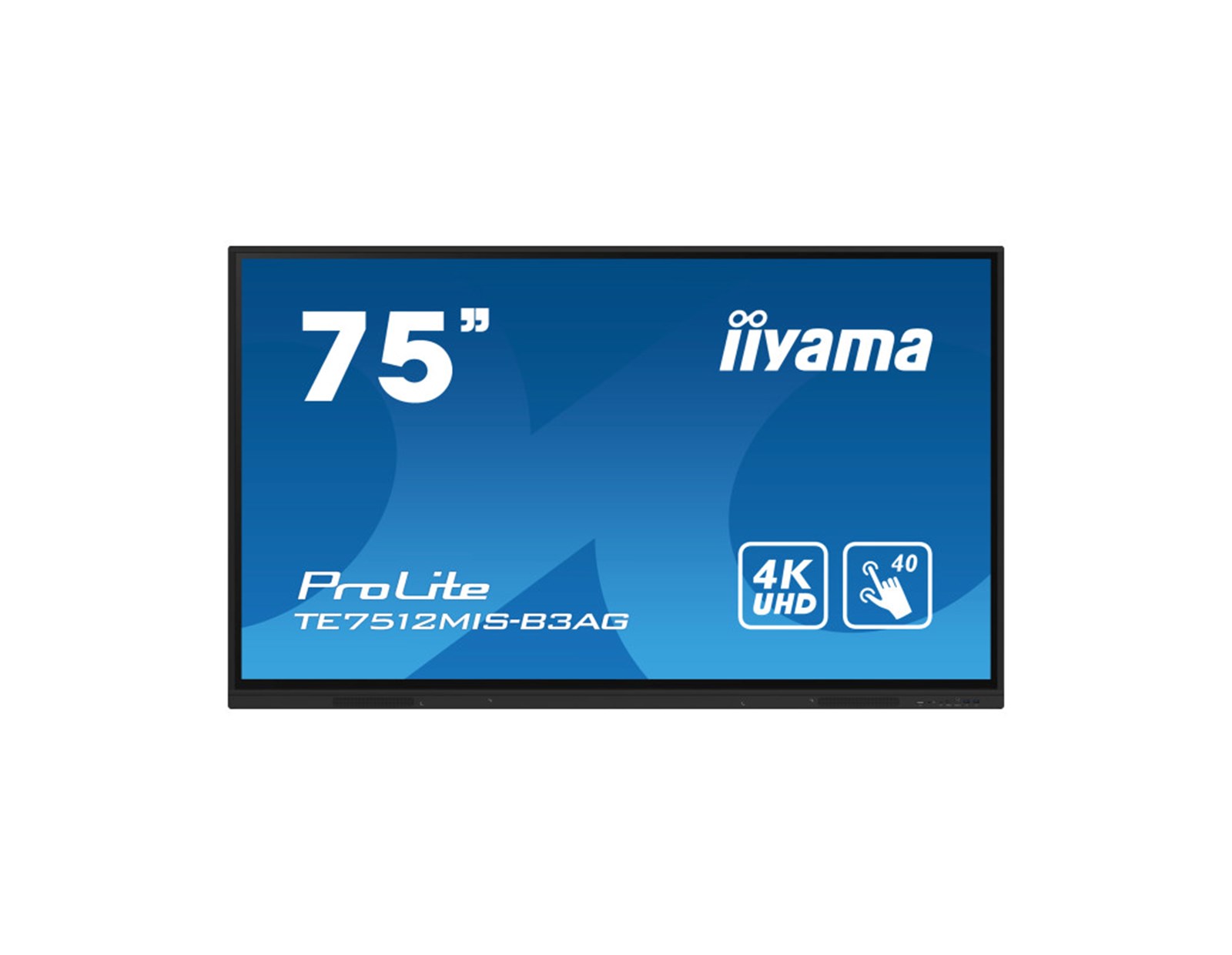 IIYAMA 75" TE7512MIS-B3AG Touchscreen 4K UHD (3840x2160) IPS, 16:9, 8ms, 400cd/m2, 4000:1, VGA/HDMI, 5xUSB-A, 1xUSB-C, zvučnici, crni