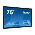 IIYAMA 75" TE7514MIS-B2AG Touchscreen 4K UHD (3840x2160) VA, 16:9, 8ms, 450 cd/m2, 5000:1, HDMI/DP, 6xUSB-A, 2xUSB-C, zvučnici, crni