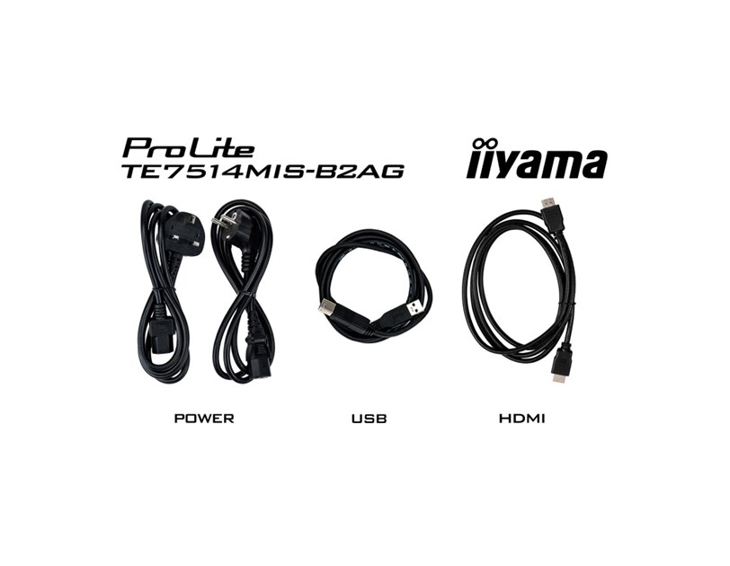 IIYAMA 75" TE7514MIS-B2AG Touchscreen 4K UHD (3840x2160) VA, 16:9, 8ms, 450 cd/m2, 5000:1, HDMI/DP, 6xUSB-A, 2xUSB-C, zvučnici, crni