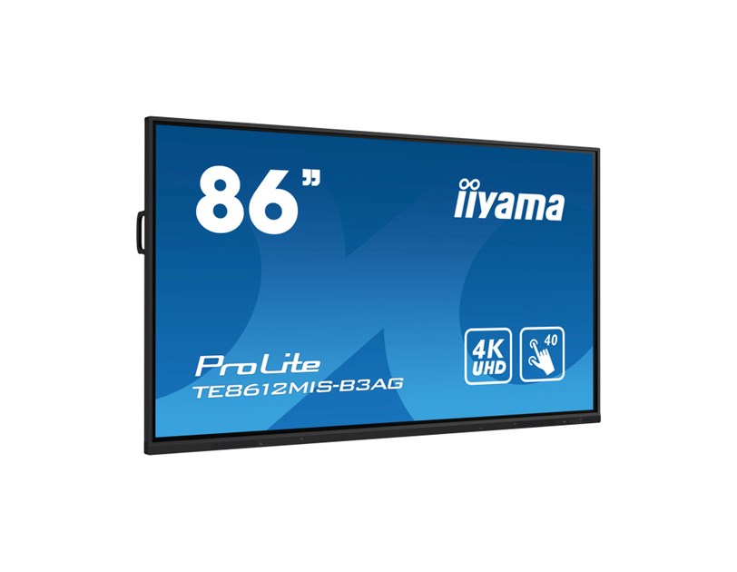 IIYAMA 86" TE8612MIS-B3AG Touchscreen 4K UHD (3840x2160) VA, 16:9, 8ms, 400 cd/m2, 8000:1, VGA/HDMI, 5xUSB-A, 1xUSB-C, zvučnici, crni