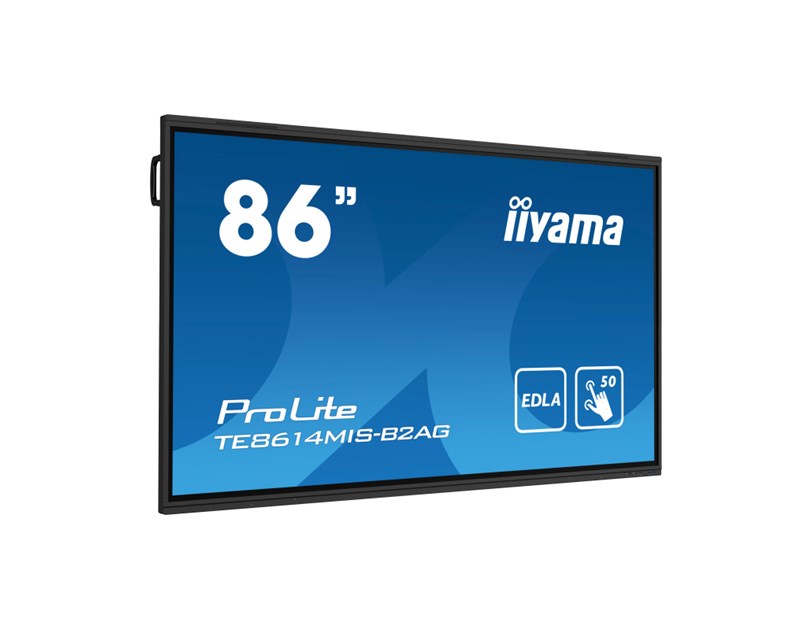 IIYAMA 86" TE8614MIS-B2AG, iiWare12E (EDLA - Google - GMS apps) , Android 13, 50-Points PureTouch IR+ with zero bonding, 3840x2160, UHD VA panel, Multi-Screen Display supported, Metal Housing, Fan-les