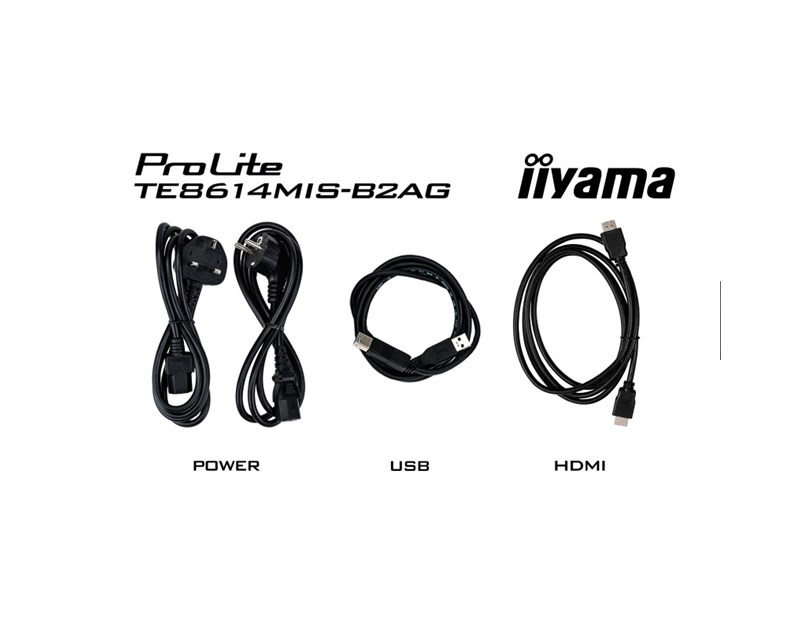 IIYAMA 86" TE8614MIS-B2AG, iiWare12E (EDLA - Google - GMS apps) , Android 13, 50-Points PureTouch IR+ with zero bonding, 3840x2160, UHD VA panel, Multi-Screen Display supported, Metal Housing, Fan-les