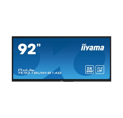 IIYAMA 92" TE9218UWI-B1AG UW5K 5120x2160, iiWare11 , Android 13, 50-Points PureTouch IR+ with zero bonding, VA panel, Multi-Screen Display supported, Metal Housing, Fan-less, Speakers 2x 16W + 16W sub