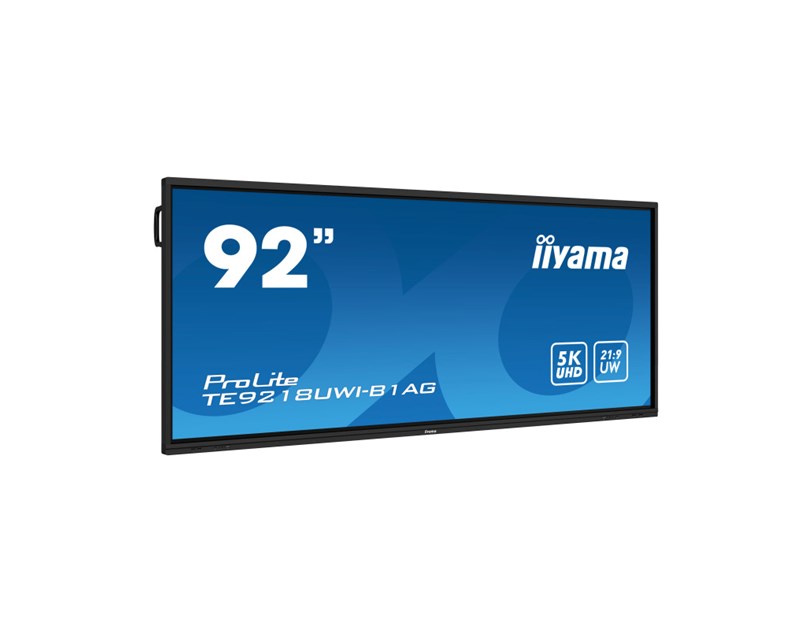 IIYAMA 92" TE9218UWI-B1AG UW5K 5120x2160, iiWare11 , Android 13, 50-Points PureTouch IR+ with zero bonding, VA panel, Multi-Screen Display supported, Metal Housing, Fan-less, Speakers 2x 16W + 16W sub