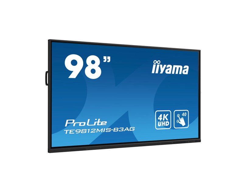 IIYAMA 98" TE9812MIS-B3AG iiWare10 , Android 11, 8/64GB, 40-Points PureTouch IR with zero bonding, 3840x2160, UHD IPS panel, Metal Housing, Fan-less, Speakers 2x 16W front, VGA, HDMI 3x HDMI-out, 