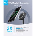 Anker MagGo stalak za bežično punjenje, 15W, crni (A25X1H11)
