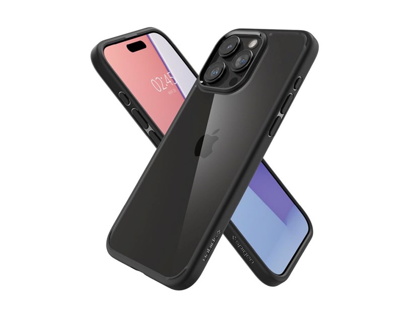 Spigen Crystal Hybrid, matte black - iPhone 15 Pro Max (ACS06449)