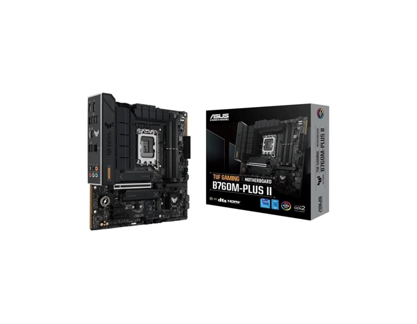 Asus MB TUF GAMING B760M-PLUS II, S.1700, Intel B760, 4×DDR5, PCIe 5.0, HDMI/DP, mATX