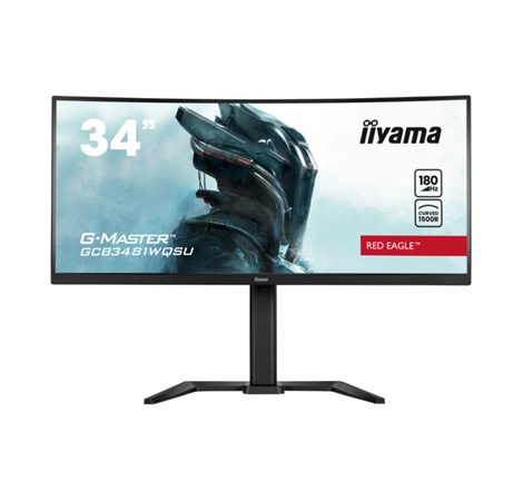 IIYAMA 34" G-Master GCB3481WQSU-B1 UWQHD (3440×1440) zakrivljeni VA, 180Hz, 21:9, 0.3ms, 500cd/m2, 4000:1, 2×HDMI/2×DP, 4×USB3.2, FreeSync Premium, HA, zvučnici, crni