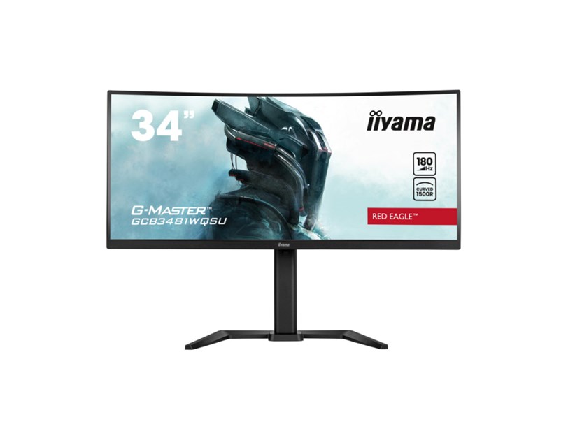IIYAMA 34" G-Master GCB3481WQSU-B1 UWQHD (3440×1440) zakrivljeni VA, 180Hz, 21:9, 0.3ms, 500cd/m2, 4000:1, 2×HDMI/2×DP, 4×USB3.2, FreeSync Premium, HA, zvučnici, crni