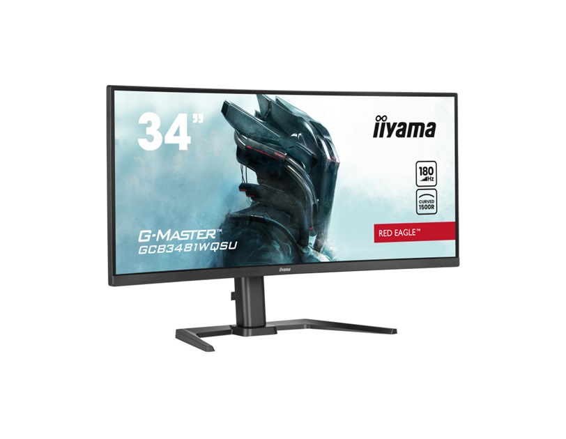 IIYAMA 34" G-Master GCB3481WQSU-B1 UWQHD (3440×1440) zakrivljeni VA, 180Hz, 21:9, 0.3ms, 500cd/m2, 4000:1, 2×HDMI/2×DP, 4×USB3.2, FreeSync Premium, HA, zvučnici, crni