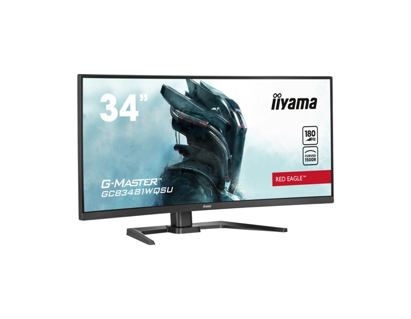 IIYAMA 34" G-Master GCB3481WQSU-B1 UWQHD (3440×1440) zakrivljeni VA, 180Hz, 21:9, 0.3ms, 500cd/m2, 4000:1, 2×HDMI/2×DP, 4×USB3.2, FreeSync Premium, HA, zvučnici, crni