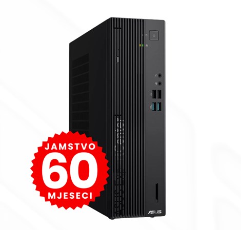 Asus D501SER SFF, Intel i3-14100, 16GB DDR5, 512GB SSD, UHD, WiFI/BT, DVDRW, VGA/HDMI, 8xUSB-A, tipk/miš + Win 11 Pro + 5Y
