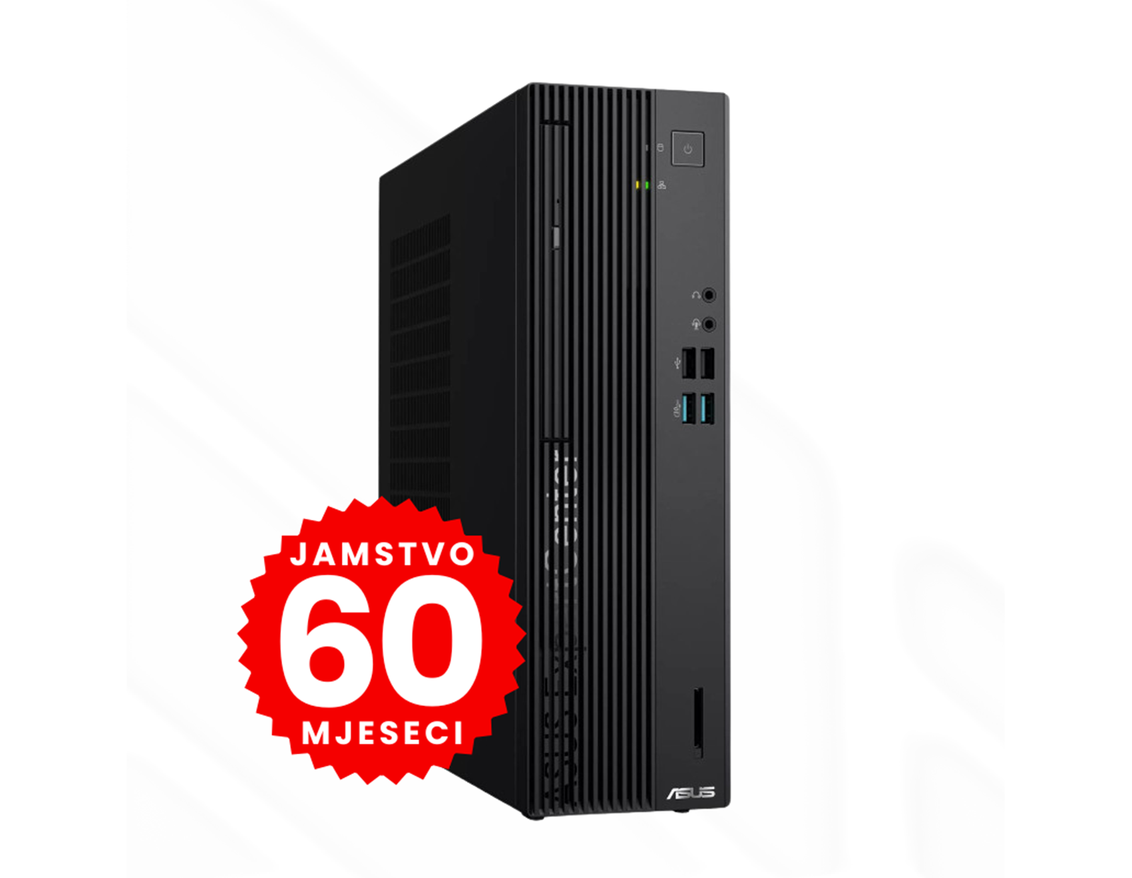 Asus D501SER SFF, Intel i3-14100, 16GB DDR5, 512GB SSD, UHD, WiFI/BT, DVDRW, VGA/HDMI, 8xUSB-A, tipk/miš + Win 11 Pro + 5Y
