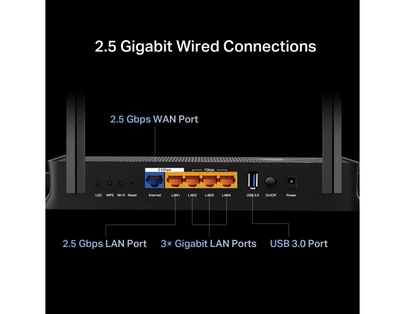 TP-Link BE3600 Archer BE230 Dual-Band Wi-Fi 7 bežični umjerivač (Dual-Band router) 688Mbps/867Mbps (2.4GHz/5Ghz) 2× 2.5G WAN/LAN, 3xGLAN, 1xUSB-A, Tether App
