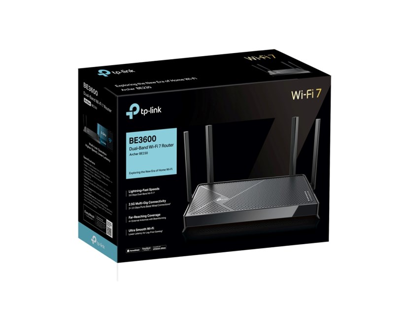 TP-Link BE3600 Archer BE230 Dual-Band Wi-Fi 7 bežični umjerivač (Dual-Band router) 688Mbps/867Mbps (2.4GHz/5Ghz) 2× 2.5G WAN/LAN, 3xGLAN, 1xUSB-A, Tether App
