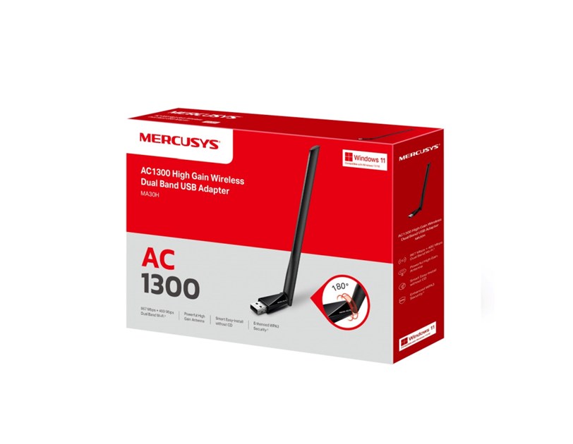 MERCUSYS AC1300 High Gain Wireless Dual Band USB Adapter