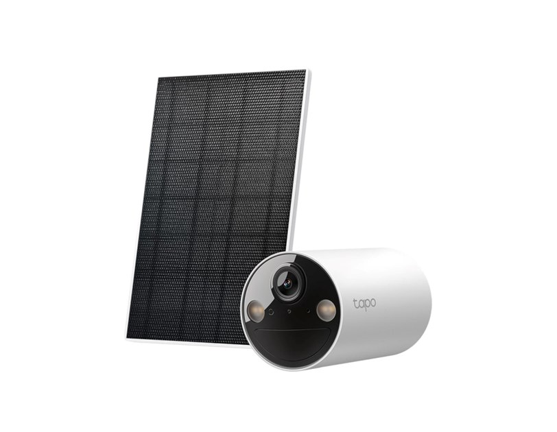 TP-Link Tapo C410 kamera + Tapo A201 Solar panel 2K 3MP, H.264, Color Night Vision, microSD, 2×Spotlights, dvosmjerni audio, detekcija pokreta, vodootporna IP65, Wi-Fi, Tapo app