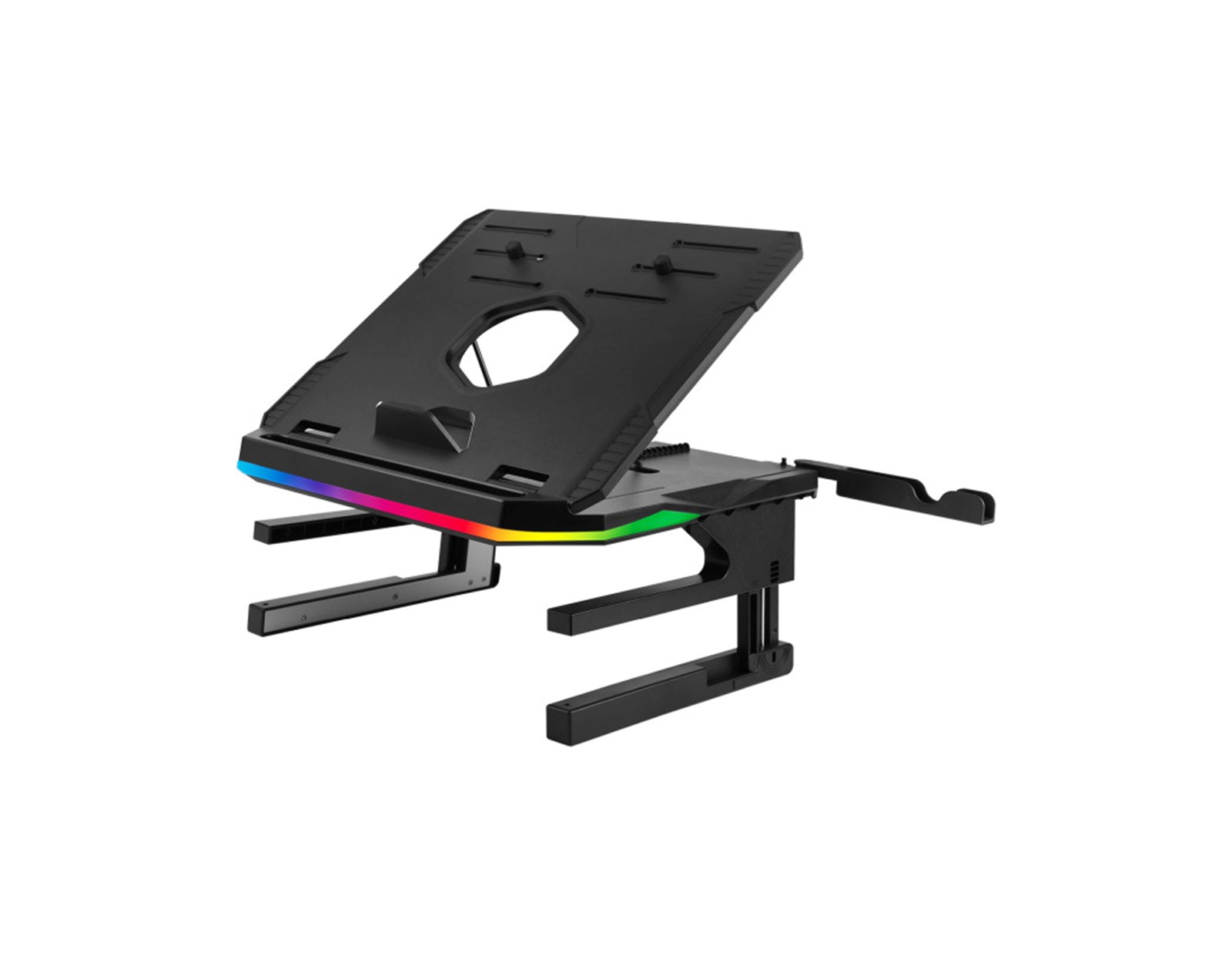 Enermax ELS001 podesivi i sklopivi RGB stalak za prijenosnike do 17", crni