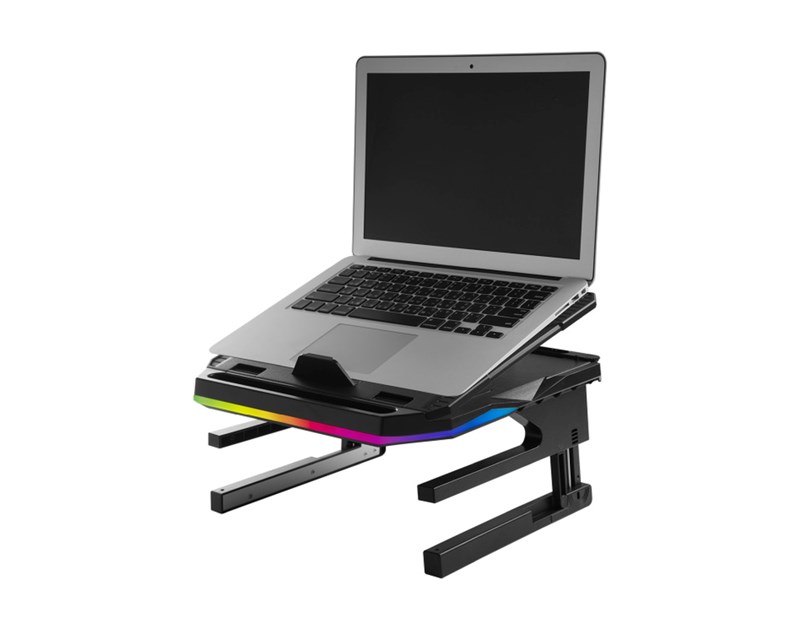 Enermax ELS001 podesivi i sklopivi RGB stalak za prijenosnike do 17", crni