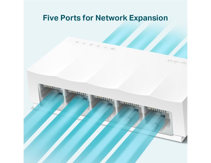 TP Link LS1005 5-Port 10/100Mbps Desktop Network preklopnik (Switch), 802.3X Flow Control, vanjsko napajanje