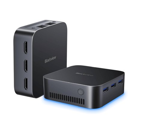 BLACKVIEW MP80 Mini PC, Intel Alder Lake N97, 16GB LPDDR5, 512GB SSD, Intel UHD, Wi-Fi 5, bluetooth 4.2, 3xHDMI, 3xUSB, 2xLAN, Win11Pro