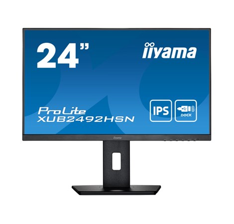 IIYAMA 24" XUB2492HSN-B5 FHD (1920x1080) IPS, 75Hz, 16:9, 4ms, 250 cd/m2, 1000:1, 2xUSB-A, 1xUSB-C, 1xHDMI/DP, zvučnici, crni 