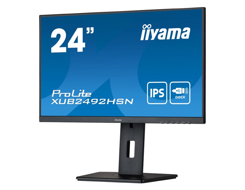 IIYAMA 24" XUB2492HSN-B5 FHD (1920x1080) IPS, 75Hz, 16:9, 4ms, 250 cd/m2, 1000:1, HDMI/DP, 2×USB-A/USB-C, zvučnici, crni 