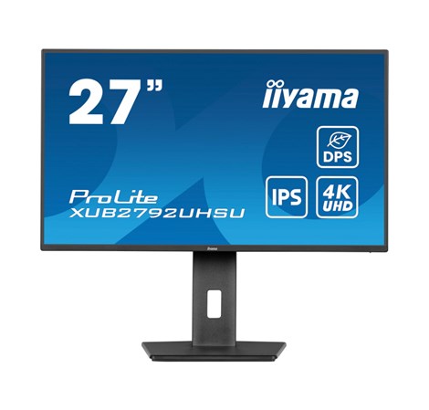 IIYAMA 27" ProLite XUB2792UHSU-B6 4K UHD (3840×2160) IPS, Pivot, 16:9, 4ms, 350cd/m2, 1300:1,  4ms, 350cd/m2, HDMI/DP, 3×USB-A, USB-C PD, zvučnici, crni