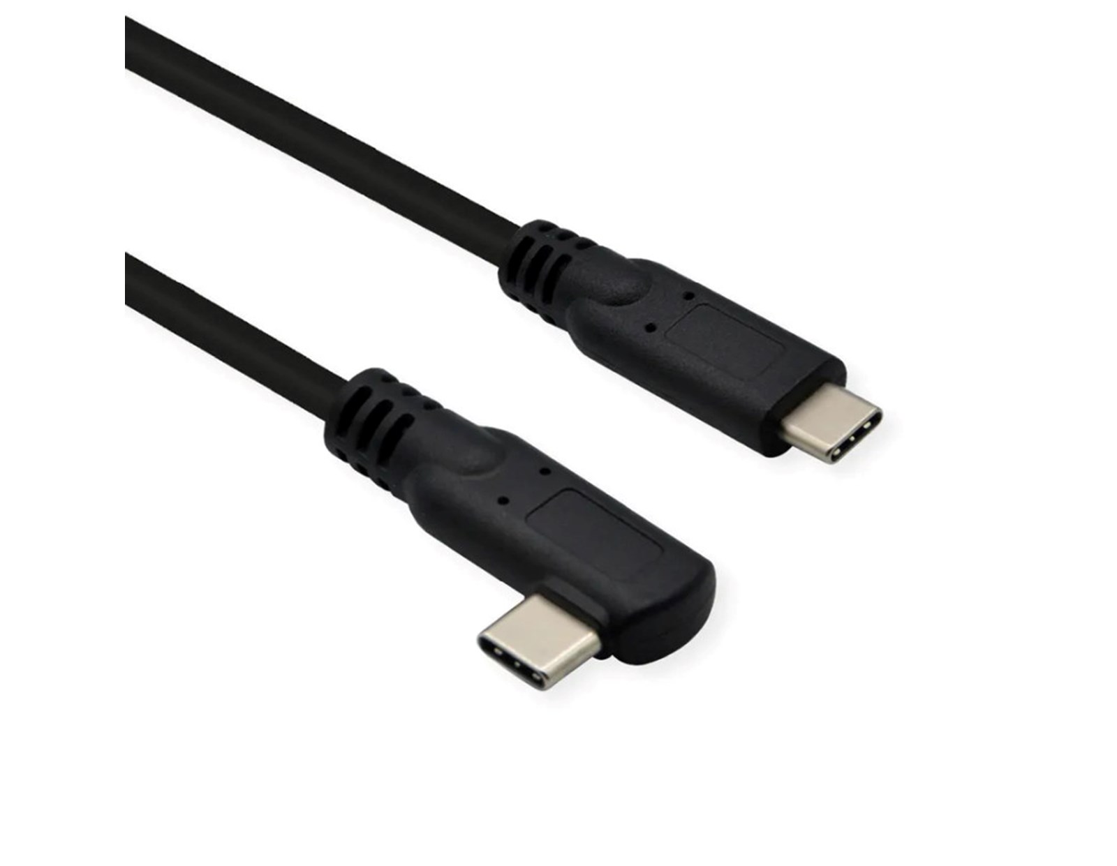Roline USB3.2 Gen 2x2 kabel TIP C-C M/M, 1×90°. Emark, 100W, 1.0m, crni