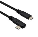 Roline USB3.2 Gen 2x2 kabel TIP C-C M/M, 1×90°. Emark, 100W, 1.0m, crni